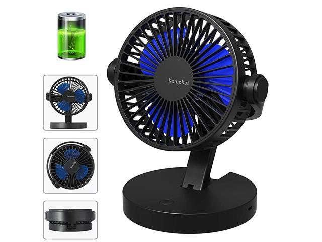 Rechargeable Battery Operated Fan Portable Small Quiet USB Desktop Fan with Fold Strong Airflow 3 Speeds Personal Tabletop Fan Powered by USB for
