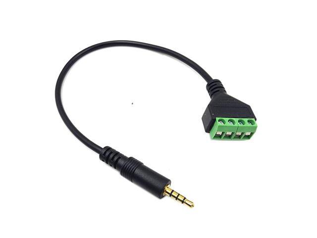 35mm Speaker Wire Adapter 35mm 18 4 Pole Stereo TRRS Male Jack to AV 4 Screw Terminal Block Balun Connectors Cable 30cm 35mm M 4pin