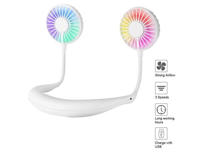 Hanging Neck Fan HandsFree Rechargeable USB Personal Fan Operated with 3 Level Headphone Design Fan Strong Airflow Quiet Operation for Office