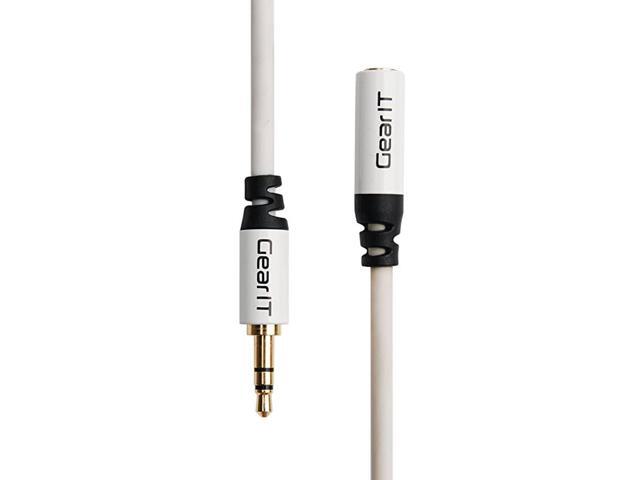 50ft 35mm Extension Cable Pro Series Preminun Gold Plated 50 Feet 35mm Auxiliary Audio Stereo Extension Male to Female Cable White