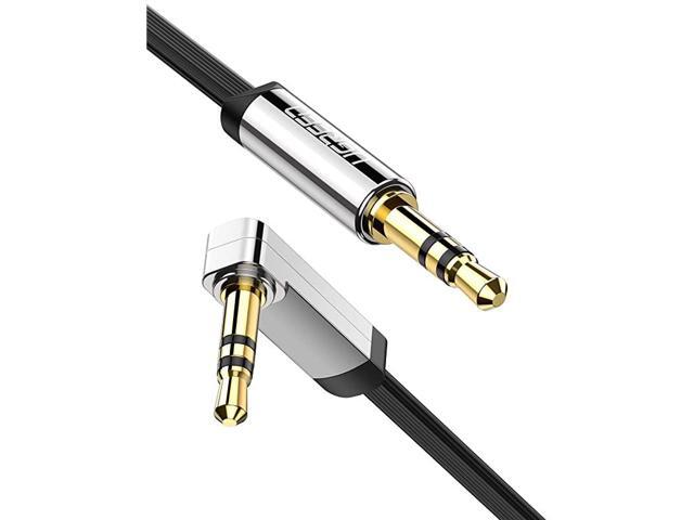35mm Audio Cable Stereo Aux Jack to Jack Cable 90 Degree Right Angle Auxiliary Cord Compatible for Beats iPhone iPod iPad Tablets Speakers 24K Gold