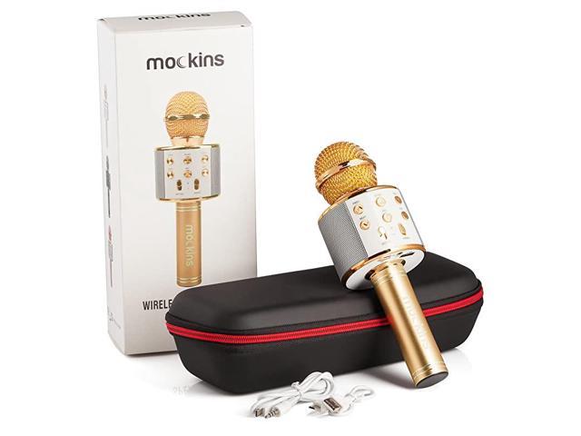 Wireless Bluetooth Karaoke Microphone with Built in Bluetooth Speaker Speaker Allinone Karaoke Machine Compatible with Android iOS iPhone Gold Color
