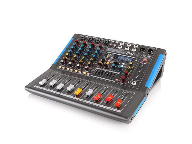 Bluetooth Studio Audio Mixer DJ Sound Controller Interface with USB Drive for PC Recording Input XLR Microphone Jack 48V Power InputOutput for