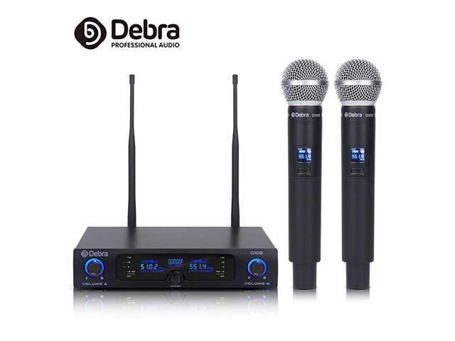 Amazing Sound D102 UHF Wireless Microphones System Dual Channel Handheld Micrs for Profession Show Host foutdoor Wedding Conference