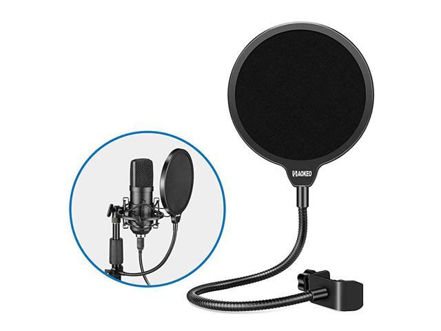 Professional Microphone MINI Pop Filter Mask Shield For Blue Yeti and Any Other Microphone Dual Layered Wind Pop Screen With A Flexible 360°