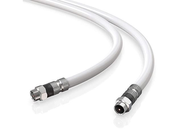 Coaxial Cable 50 Feet White 2 Pack RG6 FPin Triple Shielded UL CL2 inWall Rated RG6 Digital AudioVideo Includes Connectors and Cable Clips