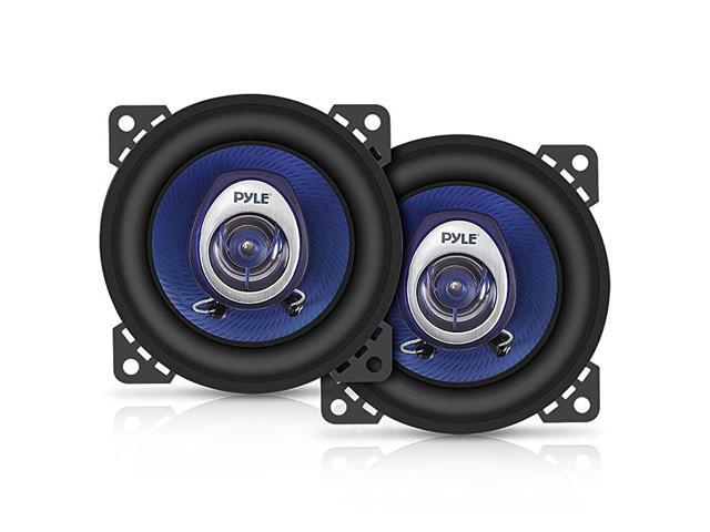 4 Car Sound Speaker Pair Upgraded Blue Poly Injection Cone 2Way 180 Watt Peak w Nonfatiguing Butyl Rubber Surround 110 20Khz Frequency Response 4