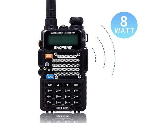 Two Way Radio8Watt Dual Band Radio with LED DisplayVHF136174MHzUHF400MHz480MHz Portable Walkie Talkies Black 1 Pack