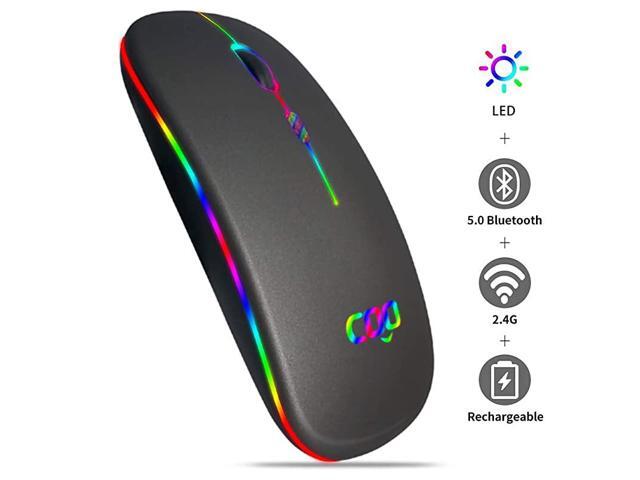 Wireless Mouse Slim Dual Mode50 and 24G Wireless Rechargeable Wireless Mouse with 3 Adjustable DPI for MacBook Laptop MacOS 1010 Android 50 Windows