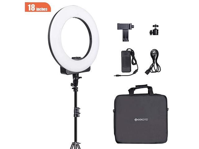 18inch LED Ring Light for Phone and Camera 48W 3200k5600k Ring Light with Stand and Phone Holder for Photography Makeup Video Shooting
