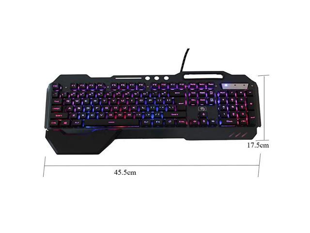 RGB Keyboard and Mouse Combo Adjustable Breathing Lamp Wired Gaming Keyboard Wrist Rest Keyboard 5 Adjustable DPI Gaming Mouse Adjustable Breathing