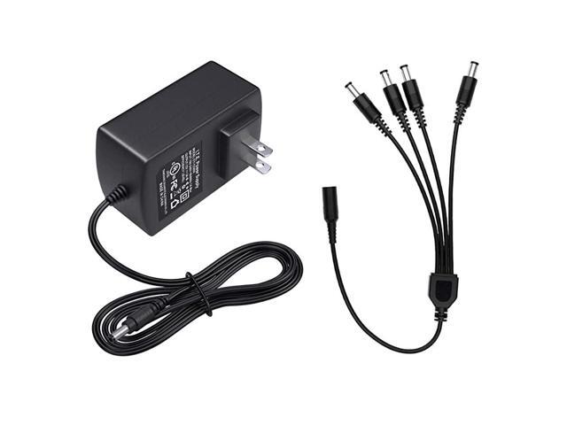 12V 2A 100V240V US AC to DC Power Supply Adapter 4Way Power Splitter Cable for CCTV Home Security Camera Surveillance System