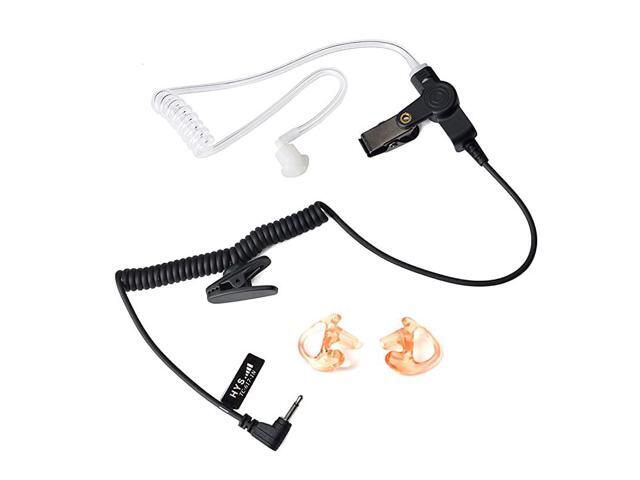 Surveillance Listen Only Earpiece Covert Acoustic Coil Tube Headset for Walkie Talkies Ham TransceiverRadio Speaker Mic Jacks