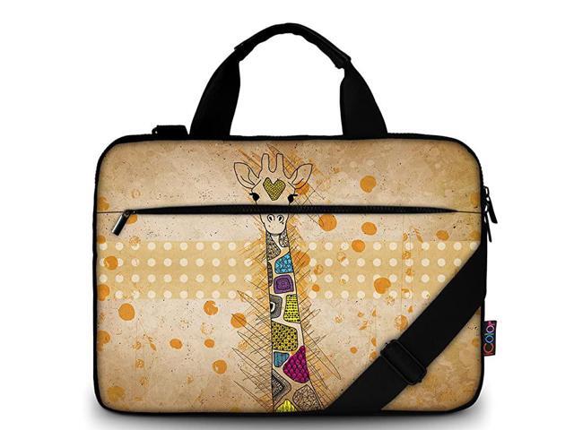 11612 13 133inch Laptop ShoulderBag Canvas Computer Tablet Carrying Case 13133 inch Notebook Briefcase 12 ~133 Giraffe