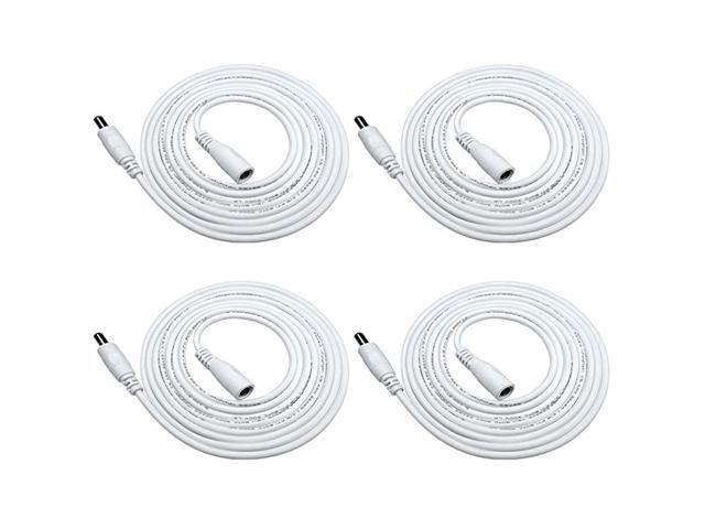 4pcs 2m656Feet DC Extension Cable 12V DC Power Adapter Plug Extension Cord 55mm x 21mm Male to Female Extension Wire for DC 12V Power Adapter CCTV