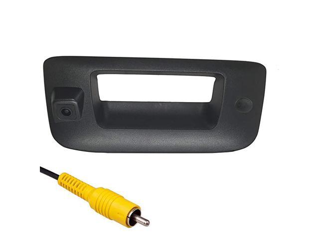 Replacement for Chevrolet SilveradoGMC Sierra 20072013 Black Tailgate Backup Reverse Handle with Camera with Key Hole Plug