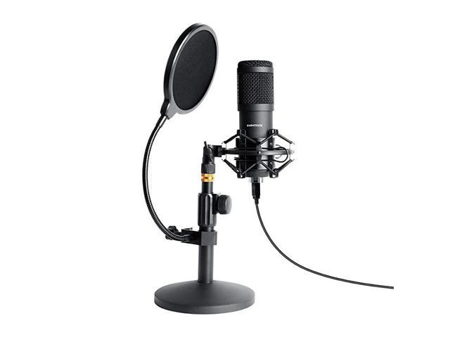 USB Streaming Podcast PC Microphone Professional 192kHz24bit Studio Cardioid Condenser Mic Kit with Sound Card Boom Arm Shock Mount Pop Filter for