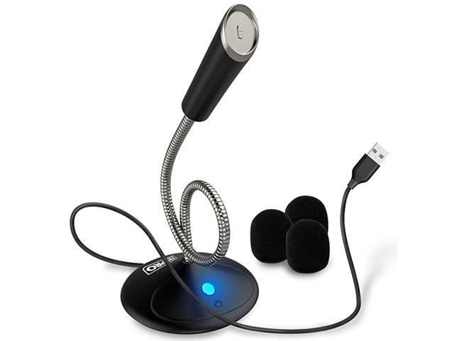 USB Microphone for Computer Plug and Play for Podcast Vocal Voice Studio Recording 5ft Omnidirectional Condenser Mute Button Mic with LED wTravel Bag
