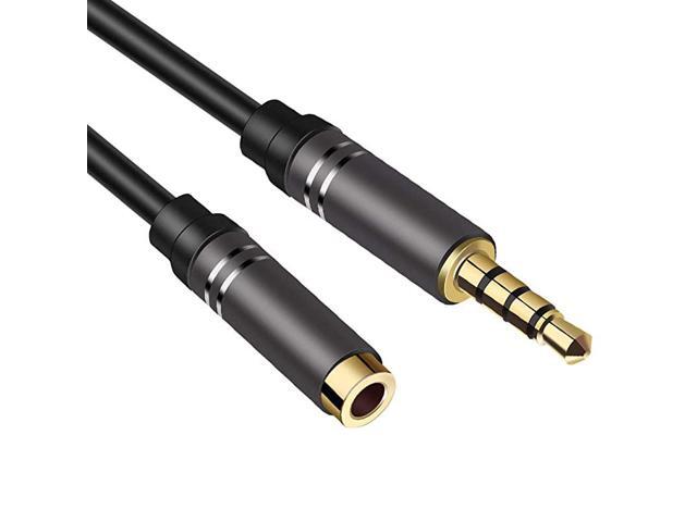 2 Pack 4Ft Male to Female Audio Cable 4 Pole HiFi Extension Stereo Sound 35mm Aux Cable AdapterAuxiliary CableAux Cord Compatible All 35mmEnabled