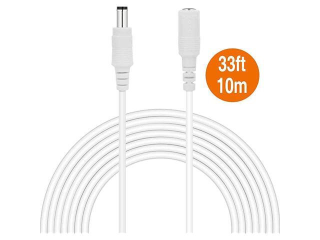 Power Extension CableDC 12V Power Adapter Extension Cord 10M 33ft 21mm x 55mm Compatible with 12V DC Adapter Power Supply or Wall Charger for CCTV