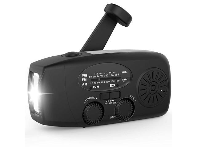 Hand Crank Radio 2020 Updated Portable Solar Powerd AMFMSWNOAA Weather Radio with FlashlightCell Phone ChargerReading Lamp