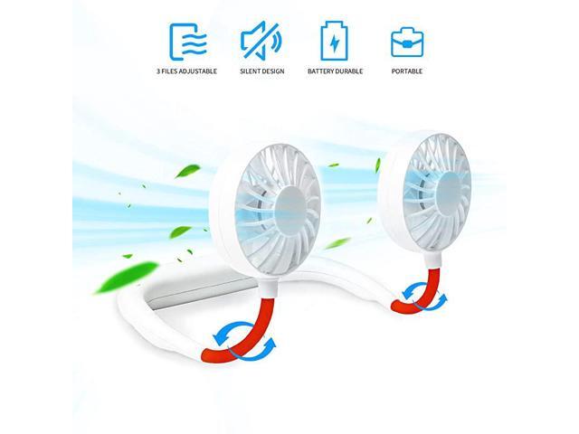 Personal Fan Sports Neck Fan Mini Portable USB Rechargeable Fan 2000mAh 360 Degrees Free Rotation Perfect for Traveling Park Sports Office Room