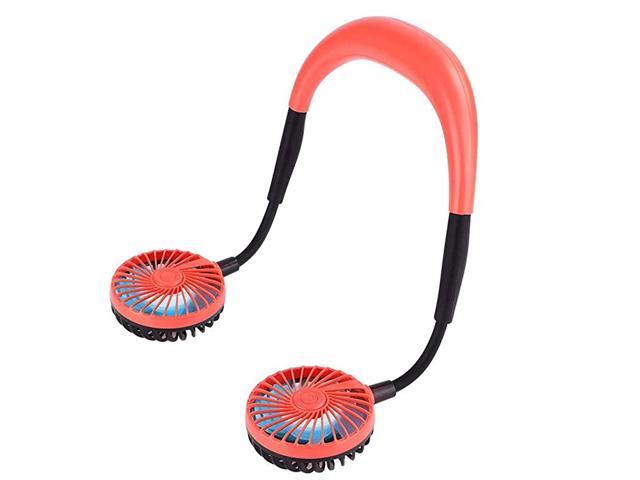 Personal Neck FanHand Free Mini USB Neckband Sports Fan with Rechargeable Battery2 modes LED Light3 Speeds and 360 Degree Adjustment Tube for