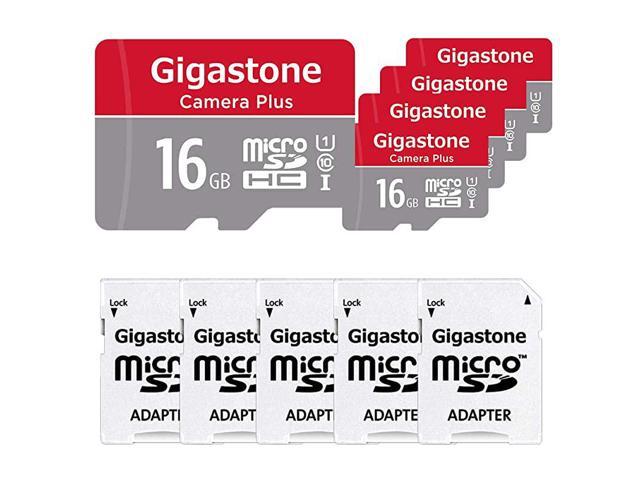 16GB 5Pack Micro SD Card Camera Plus 85MBs Full HD Video U1 C10 Class 10 Micro SDHC UHSI Memory Card with MicroSD to SD adapter
