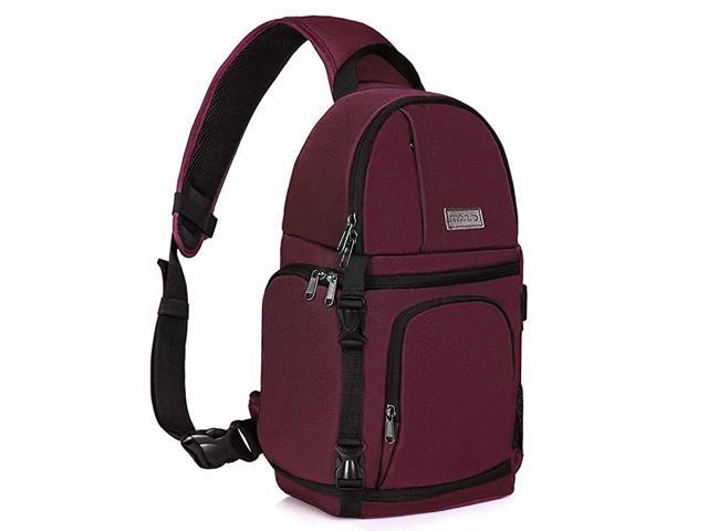 Camera Sling Bag DSLRSLRMirrorless Case Water Repellent Shockproof Photography Camera Backpack with Tripod Holder Removable Modular Inserts