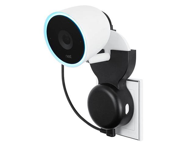 AC Outlet Mount Compatible with Nest Cam IQ Indoor 130Degree Swivel Wall Plug Mount with No Messy Wires or Screws Black