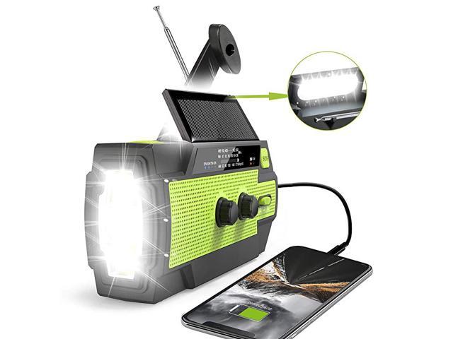 2020 Newest Emergency Crank Radio4000mAhSolar Hand Crank Portable AMFMNOAA Weather Radio with 1W FlashlightMotion Sensor Reading LampCell Phone