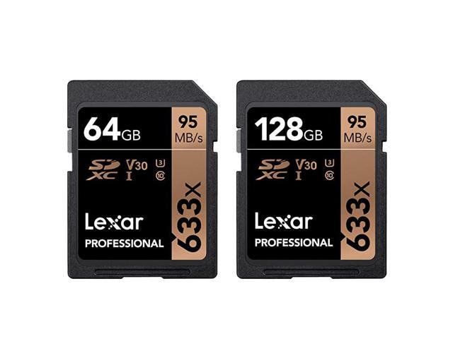 Professional 633x 128GB SDXC UHSI Card and Professional 633X 64GB SDXC UHSI Card