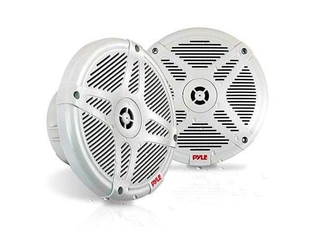 65 Inch Marine Speakers Pair 2way IPX4 Waterproof and Weather Resistant Outdoor Audio Dual Stereo Sound System with 600 Watt Power and Low Profile
