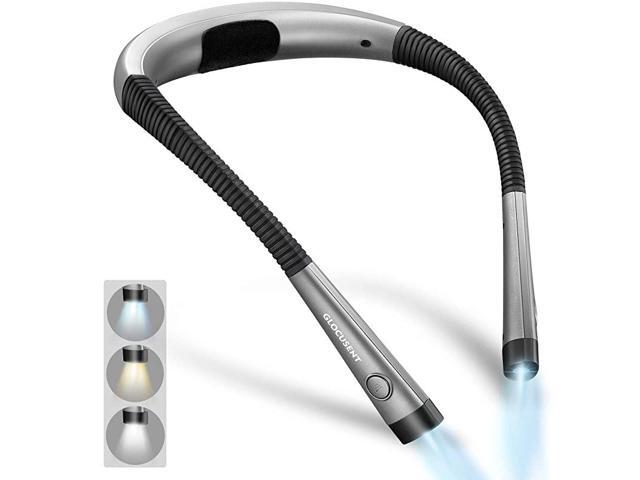 LED Neck Reading Light Book Light for Reading in Bed 3 Colors 6 Brightness Levels Bendable Arms Rechargeable Long Lasting Perfect for Reading