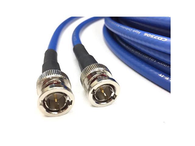 100 Foot HDSDI 3G RG6 BNC to BNC Video Coaxial Cable 75 Ohm Blue 45Ghz Made in The USA 108301100BLU