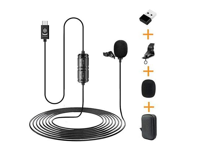 Lavalier Microphone for Android Phone Professional Omnidirectional Mic for Cameras and Laptop Perfect Camera Microphone for Recording