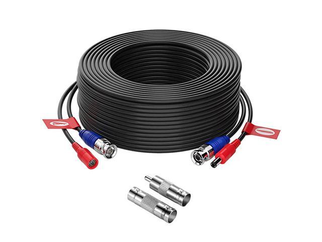 1 Pack 100ft 30 Meters 2in1 Video Power Cable BNC Extension Surveillance Camera Cables for Video Security Systems Included 1X BNC Connectors and 1X