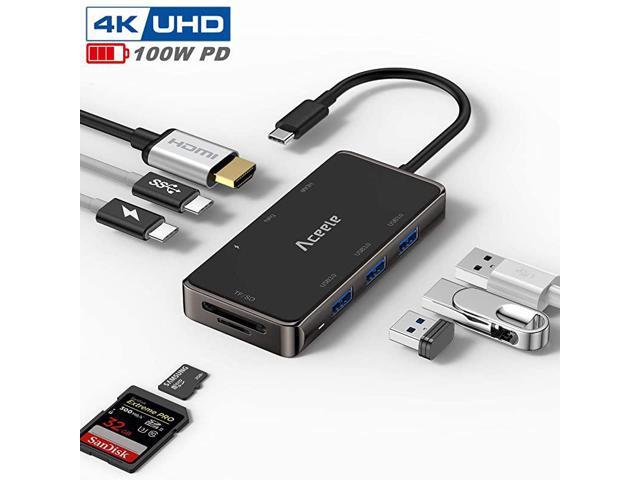 USB C Hub 8 in 1 USB C Adapter with 3 USB 30 USB C to 4K HDMI SDTF Cards Reader Port Dual USB CPDData Suitable for MacBook 2019 Dell XPS 15 and More