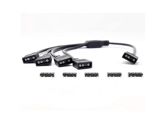 3Pin Addressable RGB ARGB 1 to 4 Splitter Cable 30cm with Male Pins