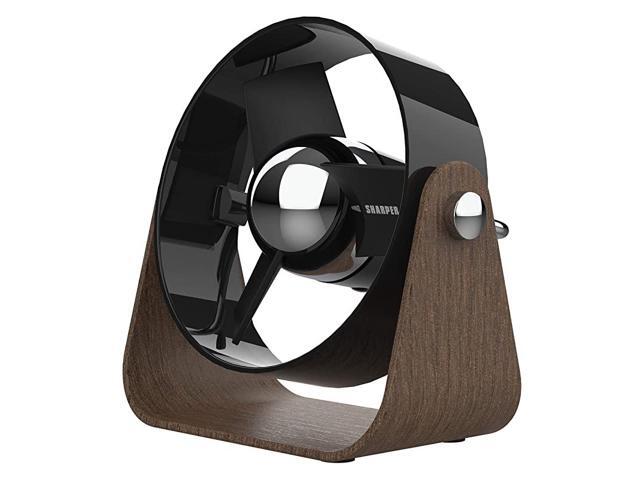 SBS1SI Small Personal USB Fan with Soft Blades 2 Speeds Touch Control Quiet Operation 5V Wall Adapter 6 ft Cable Black