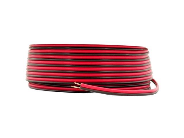 100 Copper 24 AWG American Wire Gauge 50 ft Red 50 ft Black Bonded Zip Cord Cable for Car Audio Stereo LED Light 12Volt Automotive Harness Wiring