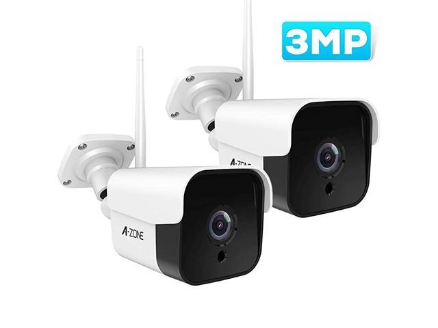 Outdoor Security Camera 3MP Bullet Door Camera IP66 Colorful Night Vision Home Surveillance System Work with Alexa TwoWay Audio Motion Detector