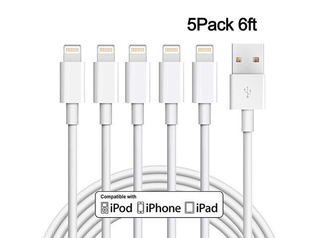 iPhone Charger 5 Pack 6ft Lightning Cable iPhone Charging Syncing Cord Charger Cable Compatible iPhone X 8 8Plus 7 7Plus 6S 6Splus 6 6Plus SE 5 5S