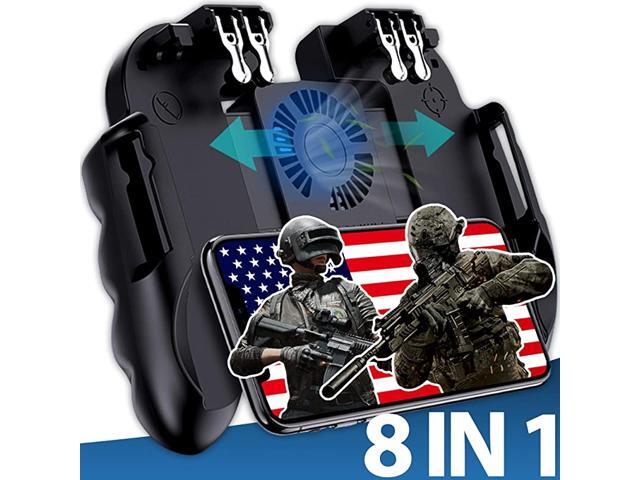 4 Trigger Mobile Game Controller with Cooling Fan Adjustable Stand for PUBGCall of DutyFotnite 6 Finger Mode L1R1 L2R2 Gaming Grip Gamepad