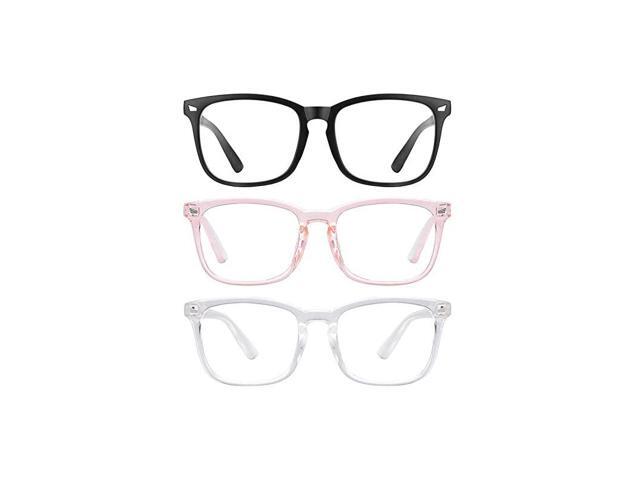 Unisex Blue Light Blocking Glasses Blue Filter Computer Glasses Anti Eye Eyestrain Gaming Glasses for Women Man PinkBlackWhite