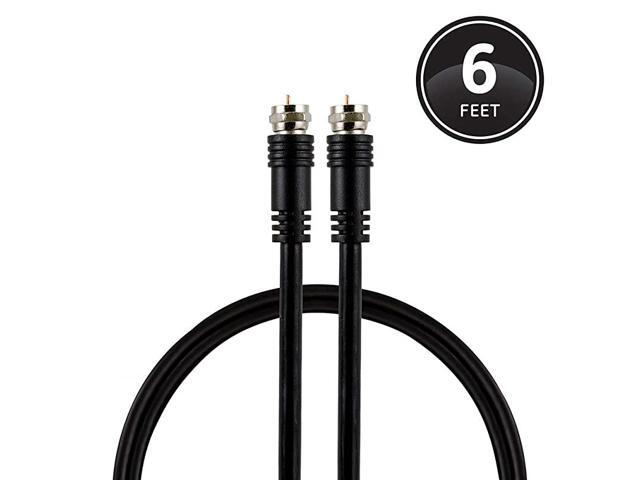 RG59 Coaxial Cable 6 ft FType Connectors Double Shielded Coax InputOutput Low Loss Ideal for TV Antenna DVR VCR Satellite Receiver Cable Box Home