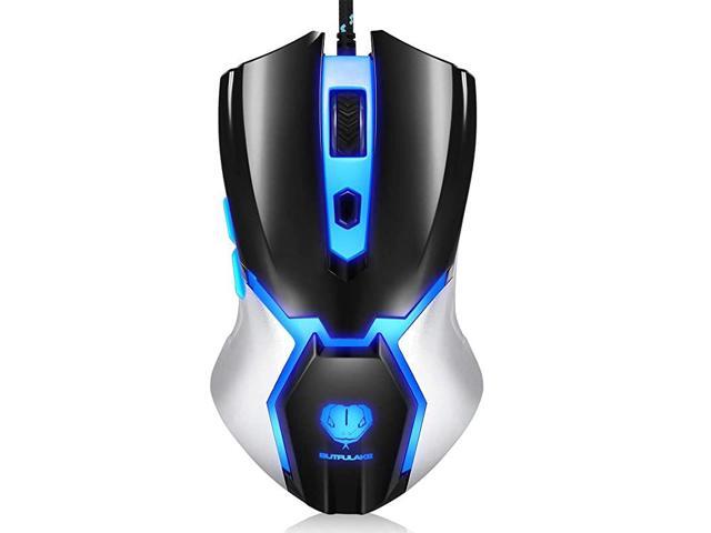 MouseUSB Wired PC Mice 3200 DPI with 4 Adjustable Levels Comfortable Ergonomic Grip Design with Blue LED 6 Programmable Buttons for PCNotebook