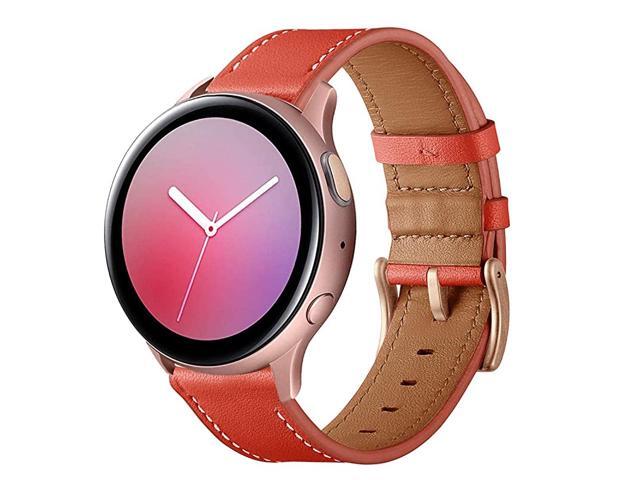 Compatible with Galaxy Watch Active2 44mm Band Active 40mm Bands Gear Sport Band 20mm Leather Strap for Galaxy Watch Active 2 Red
