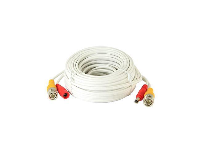 60ft AllinOne Video HDTVI HDCVI AHD Analog 1080p Premade Cable for CCTV Security Cameras White