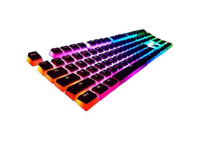 108 Double Shot PBT Pudding Keycaps Keyset for Mechanical Gaming Keyboard MX Switches Black Top